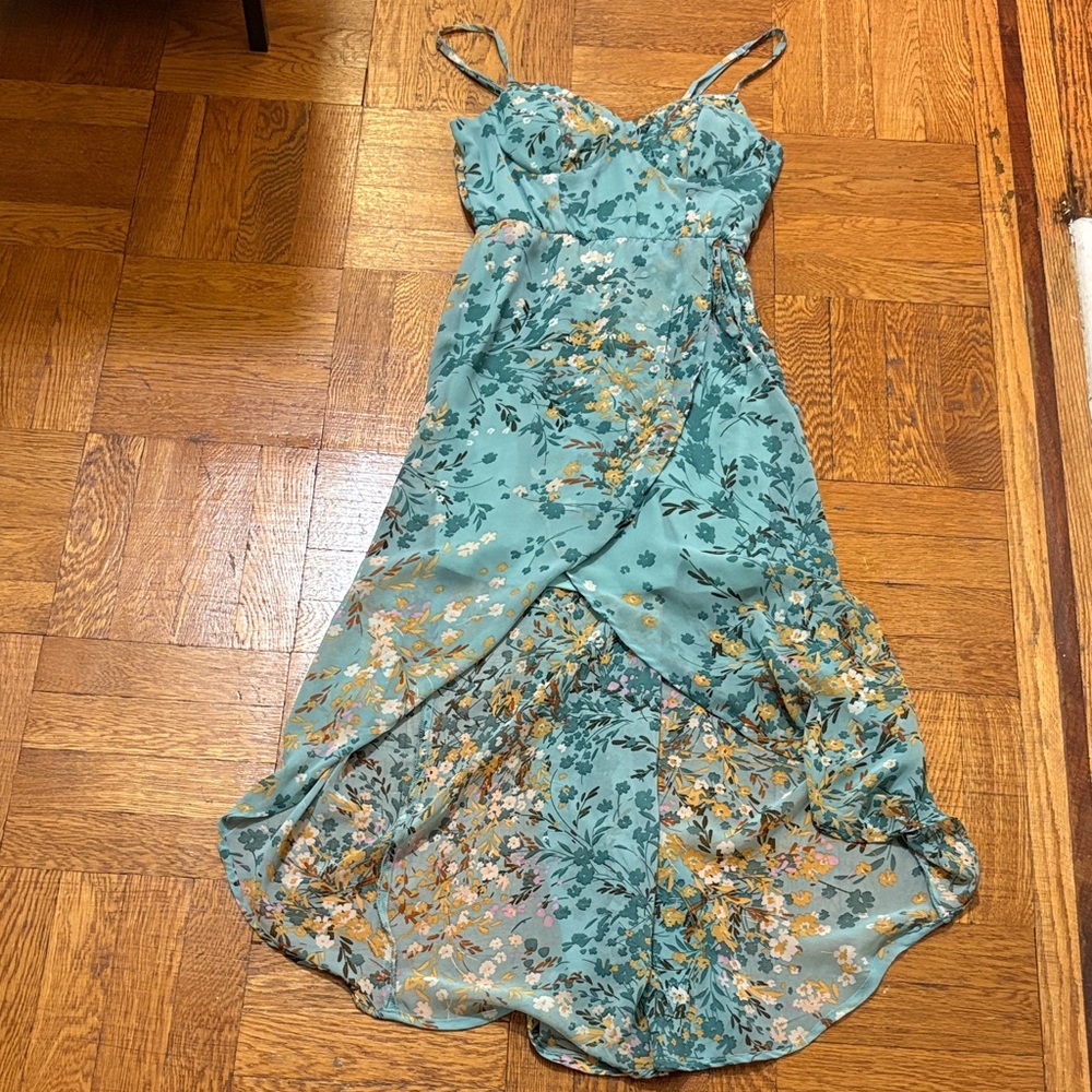 High Low Floral Midi Dress